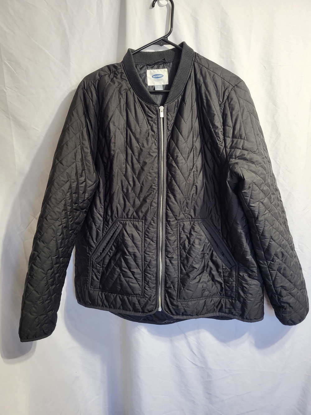 Old Navy Quilted Bomber Jacket - Black, Size XL